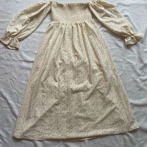 Yellow floral maternity dress off the shoulder